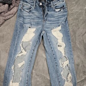 Judy Blue Light Blue Distressed Boyfriend Jeans